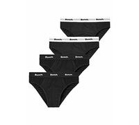 Slip BENCH., Herren, Gr. M, 4 Stk., schwarz, Jersey, Obermaterial: 95% Baumwolle, 5% Elasthan, unifarben, körpernah, Unterhosen Slip, mit kontrastfarbigem Webbündchen (41404733-M) schwarz