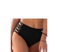 Highwaist-Bikini-Hose BENCH. "Perfect" Gr. 38, N-Gr, schwarz Damen Badehosen Ocean Blue gekreutzte Bänder (25149819-38) schwarz