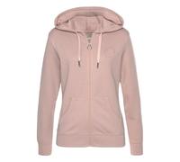 Kapuzensweatjacke BENCH. LOUNGEWEAR "mit Logostickerei" Gr. 44/46, rosa (altrosa) Damen Sweatjacken (22525863-44) altrosa
