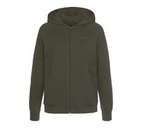 Kapuzensweatjacke BENCH. LOUNGEWEAR Gr. 40/42, grün (dunkelgrün) Damen Sweatjacken mit sportlichen Teilungsnähten (44110038-40)
