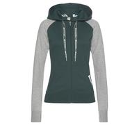 BENCH. LOUNGEWEAR Kapuzensweatjacke Damen dunkelgrün-hellgrau Gr.36/38