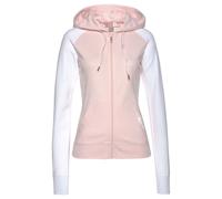 Bench. Kapuzensweatjacke mit farblich abgesetzten Ärmeln, rosa-weiß