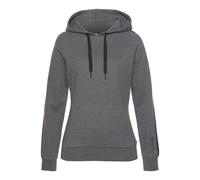 Kapuzensweatshirt BENCH. LOUNGEWEAR, Damen, Gr. 48/50, grau (anthrazit, schwarz meliert), Jersey, Obermaterial: 60% Baumwolle, 40% Polyester, mehrfarbig, meliert, bequem hüftbedeckend, Rippbündchen, S