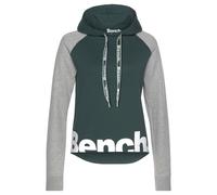 Kapuzensweatshirt BENCH. LOUNGEWEAR, Damen, Gr. 40/42, grau (dunkelgrün, grau), Sweatware, Obermaterial: 60% Baumwolle, 40% Polyester. Ärmel: 80% Baumwolle, 20% Polyester, unifarben, meliert, mehrfarb