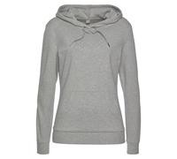 Kapuzensweatshirt BENCH. LOUNGEWEAR, Damen, Gr. 40/42, grau (hellgrau, meliert), Interlock, Graumeliert (Obermaterial): 90% Baumwolle, 10% Polyester, meliert, Basic, bequem, Langarm Bündchen, Sweatshi