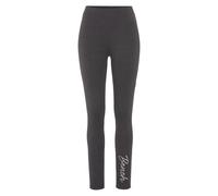 Leggings BENCH. "-Loungehose" Gr. 32/34, N-Gr, grau (anthrazit meliert) Damen Hosen Leggings mit glänzender Logostickerei, Loungewear (11590053-32)