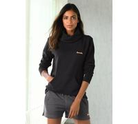 Bench. Sweatshirt mit Stehkragen in Layeroptik, schwarz, 40/42