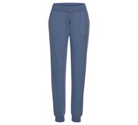 Loungehose BENCH. LOUNGEWEAR, Damen, Gr. 36/38, N-Gr, blau (jeans, meliert), Jersey, Obermaterial: 60% Baumwolle, 40% Polyester, meliert, unifarben, Basic, Basic lang, Hosen Loungehose, mit aufgesetzt