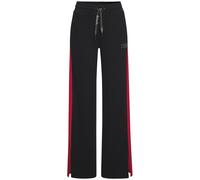 Loungehose BENCH. LOUNGEWEAR, Damen, Gr. 44/46, N-Gr, schwarz, Sweatware, Obermaterial: 60% Baumwolle, 40% Polyester, unifarben mit Farbeinsatz, bequem lang, Hosen Loungehose, mit Seitenschlitzen am B