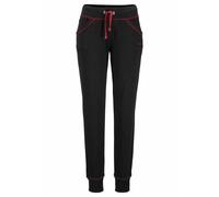BENCH. LOUNGEWEAR Relaxhose Damen schwarz-rubinrot Gr.32/34