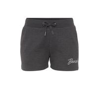 Relaxshorts BENCH. LOUNGEWEAR, Damen, Gr. 32/34, N-Gr, grau (anthrazit meliert), Interlock, Graumeliert (Obermaterial): 54% Baumwolle, 46% Polyester, bestickt, meliert, unifarben, Basic, Basic kurz, H