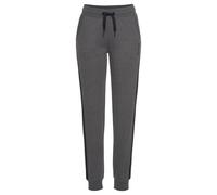 Sweathose BENCH. LOUNGEWEAR Gr. 56/58, N-Gr, schwarz (anthrazit, meliert, schwarz) Damen Hosen Freizeithosen mit Seitenstreifen und schmalem Bein, Loungeanzug (27315323-56)