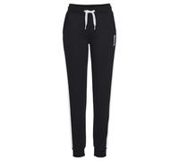 Sweathose BENCH. LOUNGEWEAR, Damen, Gr. 48/50, N-Gr, schwarz-weiß (schwarz, weiß), Jersey, Obermaterial: 60% Baumwolle, 40% Polyester, unifarben mit Farbeinsatz, bequem lang, Hosen Sweathose, mit Seit