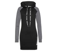 Sweatkleid BENCH. LOUNGEWEAR Gr. 40/42, N-Gr, grau (anthrazit, schwarz) Damen Kleider Langarm mit Kapuze und farblich abgesetzten Ärmeln (28337256-40)