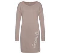 Sweatkleid BENCH. LOUNGEWEAR Gr. 40/42, N-Gr, beige (beige, weiß) Damen Kleider Strandkleider mit seitlichem Logoprint (68154457-40)