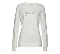 Sweatshirt BENCH. LOUNGEWEAR, Damen, Gr. 52/54, beige (ecru), Interlock, Obermaterial: 100% Baumwolle, unifarben, Basic, Basic schmal normal, Rundhals, Bündchen, Sweatshirts Sweatshirt, mit Logosticke