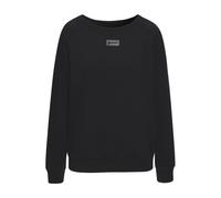 Sweatshirt BENCH. LOUNGEWEAR, Damen, Gr. 44/46, schwarz, Sweatware, Obermaterial: 60% Baumwolle, 40% Polyester, unifarben, bequem hüftlang, Rundhals, Rippbündchen, Sweatshirts Sweatshirt, mit kleinem 