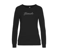 Sweatshirt BENCH. LOUNGEWEAR, Damen, Gr. 48/50, schwarz, Interlock, Obermaterial: 100% Baumwolle, unifarben, Basic, Basic schmal normal, Rundhals, Bündchen, Sweatshirts Sweatshirt, mit Logostickerei,