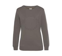 Sweatshirt BENCH. LOUNGEWEAR "mit Logostickerei" Gr. 32/34, grau (taupe) Damen Sweatshirts (24816840-32) taupe