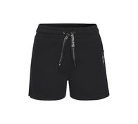 Sweatshorts BENCH. LOUNGEWEAR, Damen, Gr. 36/38, N-Gr, schwarz, Sweatware, Obermaterial: 60% Baumwolle, 40% Polyester, unifarben, bequem kurz, Hosen Sweatshorts, mit seitlichen Schlitz und Reißverschl
