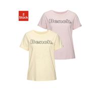 BENCH. LOUNGEWEAR T-Shirt Damen 1x vanille, 1x rosa Gr.48/50