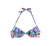 Push-Up-Bikini-Top BENCH. "Pitch", Damen, Gr. 38, Cup B, bunt (schwarz, bedruckt), Microfaser, Polyamid, bedruckt, Bikini-Oberteile, mit farbenfrohem Druck (79326847-38) schwarz, bedruckt