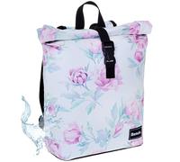Bench Rucksack Damen Mädchen Daypack Tasche medium backpack Handtasche Damenrucksack A4 wasserabweisend Plane outdoor Hydro Compact 64222 + bagboom Schlüsseletui (White Flower/weiss 2021)