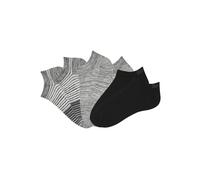 BENCH. Sneakersocken Damen 2x schwarz uni, 2x grau geringelt, 2x grau meliert Gr.35-38