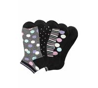 Sneakersocken BENCH., Damen, Gr. 39-42, schwarz, Baumwolle, Elasthan, Polyamid, gepunktet, gestreift, unifarben, elastisch, Socken Sneakersocken, gestreift und gepunktet (655494-39) schwarz