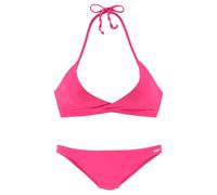 Triangel-Bikini BENCH., Damen, Gr. 34, Cup A/B, pink, Polyamid, unifarben, Bikini-Sets Triangel-Bikini, in Wickeloptik (664871-34) pink