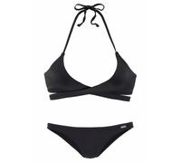 Triangel-Bikini BENCH., Damen, Gr. 36, Cup A/B, schwarz, Polyamid, unifarben, Bikini-Sets Triangel-Bikini, in Wickeloptik (706879-36) schwarz