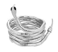 Bendable Snake Bracelet for Women Adjustable Punk Snake Choker - Flexible Multi-Purpose Medusa Necklace Hollween Jewelry (silver)