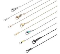 BENECREAT 10 Stück 5-Farbige Schlangenkette Aus Edelstahl, 0.8x0.4 mm Halskettenketten, 45 cm Dünne, Flache Schlangenkette Mit Karabinerverschlüssen Für Die DIY-Schmuckherstellung