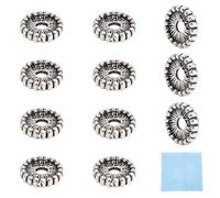 BENECREAT 12 Stück 925 Distanzperlen Aus Sterlingsilber Im Tibetischen Stil, 6mm Flache Runde Abstandsperlen Rondelle Sterling-Münzscheibe Lose Perlen Für Armband, Halskette, Schmuck