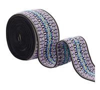 BENECREAT 2.5 Yards/2.3 m Jacquard Gummiband, 50mm Besticktes Gewebtes Band Boho Stoff Nähband Für DIY Bastelzubehör Verzierungen
