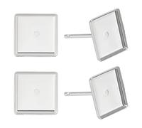 BENECREAT 2 Paar 925 quadratische Ohrstecker Aus Sterlingsilber 8x8mm Quadratische Ohrringfassungen Für Schmuckherstellungszubehör Platin Farbe