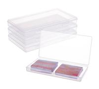 BENECREAT 4 Packungen 20x11x2.3cm Rechteck Große durchsichtige Kunststoffboxen mit Doppelschnallen für Karten, Sicherheitsnadeln, Perlen und andere Bastelbedarfsartikel