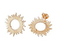 BENECREAT 5 Paar Echte 18K Vergoldete Messing-Sonnenohrring-Zubehör Mit 925 Sterlingsilber-Pins Und Ohrmuttern Für Die Ohrringherstellung