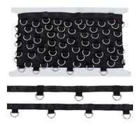 BENECREAT 7.3 m schwarze Ösenbesatz mit 6.5x10 mm D-Ringen, 22 mm Ösenbesatzband zum Nähen von Kleidungsstücken, Korsetts, Hemden, Kleidern, Röcken, Jacken