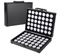 BENECREAT 70 Stück Schmuckaufbewahrungsbox Organizer, Edelsteinspeicherbox mit Aluminium Organizer, 32x18mm runde Plastik Schmuckvitrine für kleinen Schmuck und lose Diamanten, Weiß