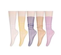 Benefeet Sox Damen Mädchen Sheer Mesh Socken Durchsichtig Slouch Socken Transparent Elegant Lose Socken Niedliche Spitze Tüll Socken, 5er-Pack, bunt, durchsichtig, Einheitsgröße