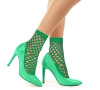 Benefeet Sox Damen Netz-Knöchelsocken, lustig, verrückt, neuartig, ausgehöhlt, Netz, athletische Baumwolle, Kleid Socken, Smaragdrün, Einheitsgröße