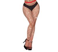 Benefeet Sox Damen-Strass-Fischnetzstrümpfe, glitzernd, Netzstrumpfhose, sexy, hohe Taille, Fischnetzstrümpfe, durchscheinendes Netzgewebe, Rot/Ausflug, einfarbig (Getaway Solids), M