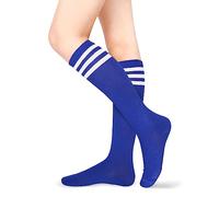 Kniestrümpfe für Mädchen, Damen, lustig, gestreift, bunt, niedlich, Baumwolle, Stretch, rutschfest, Kostüm, Strümpfe, Sportsocken - - Einheitsgröße