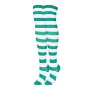 Benefeet Sox Kniestrümpfe für Damen, gestreift, gestreift, für Teenager, Mädchen, bunt, lange Schlauchsocken, Pink, Grün und Weiß gestreift, Einheitsgröße