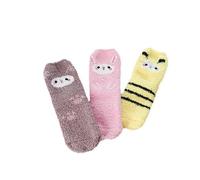 Benefeet Sox Kuschelsocken für Damen und Mädchen, niedlich, warm, weich, flauschig, Thermo-Fleece, Plüschsocke, Geschenk, 3er-Pack - Bee Bunny Cat, 37-42 EU