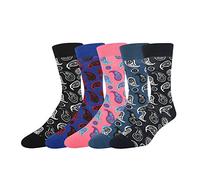 Benefeet Sox Lustige Herrensocken für Jungen, coole Neuheit, lustige Tiermuster, Crew-Socken, kariertes Design, Basketball-Socken, 5er-Pack, Paisleymuster, Medium