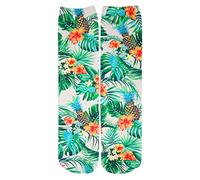 Benefeet Sox Lustige Crew-Socken für Herren und Damen, verrücktes cooles 3D-gedrucktes Design, Hawaii-Tiermuster, Basketball-Socken, Hawaiianische Palmenblätter, Medium