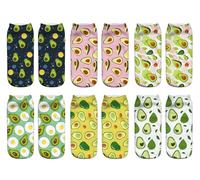 Benefeet Sox Lustige Geschenke für Damen, Mädchen, Kinder, niedlich, albern, Schmetterling, Kuh, Faultier, Knöchelsocken, die wie Schuhe aussehen, Süße Avocado-Socken, 6er-Pack, Einheitsgröße