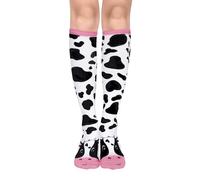 Benefeet Sox Lustige Kniestrümpfe für Damen und Mädchen, verrückt, niedlich, 3D-Druck, Socken, Halloween, Weihnachten, Cosplay, Kuh, Einheitsgröße